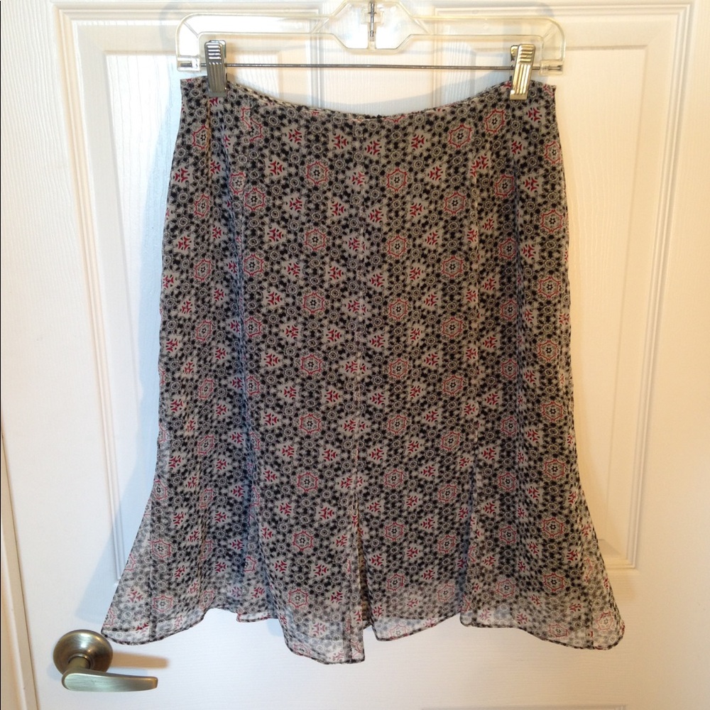 KATHIE LEE COLLECTION Tulip Skirt Tan Black Red Size 6